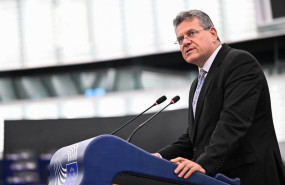 ep archivo   el comisario de comercio y negociador con eeuu maros sefcovic explicando el estado de