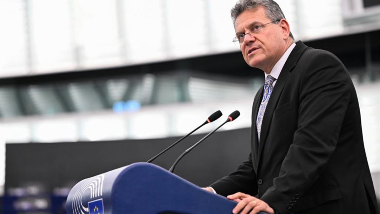 ep archivo   el comisario de comercio y negociador con eeuu maros sefcovic explicando el estado de