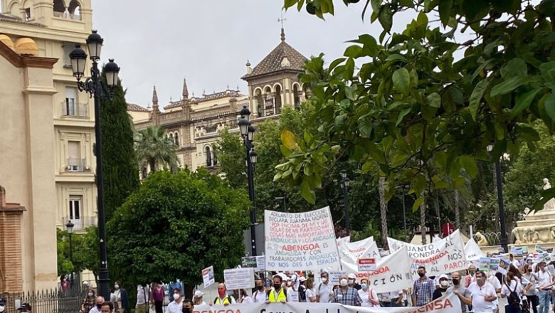ep archivo   manifestacion de trabajadores de abengoa por sevilla en una foto de archivo