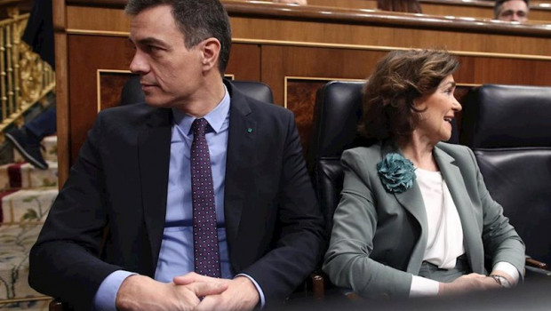 ep el presidente del gobierno pedro sanchez y la vicepresidenta carmen calvo