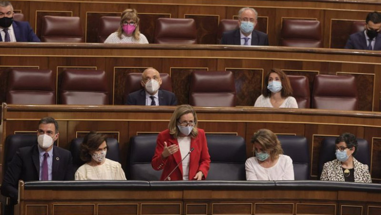 La ministra de Asuntos Económicos y Transformación Digital, Nadia Calviño, interviene en una sesión de control al Gobierno, a 26 de mayo de 2021, en el Congreso de los Diputados, Madrid, (España). La crisis diplomática abierta con Marruecos, los planes de | EUROPA PRESS/E. Parra. POOL - Europa Press ep la ministra de asuntos economicos y transformacion digital nadia calvino interviene en una sesion 20210615211103
