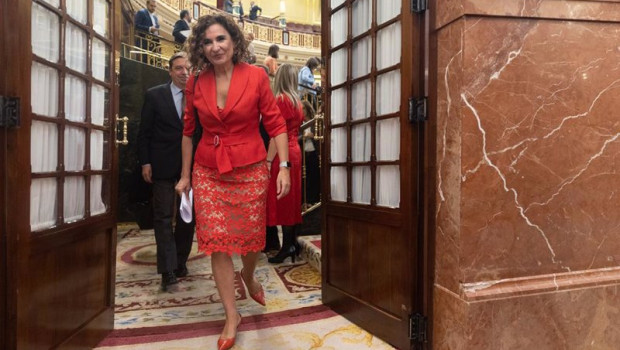 ep la ministra de hacienda maria jesus montero a su salida de un debate de totalidad del proyecto de