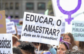 ep pancarta en la marcha organizada por el sindicato de estudiantes contra el pin parental el pasado