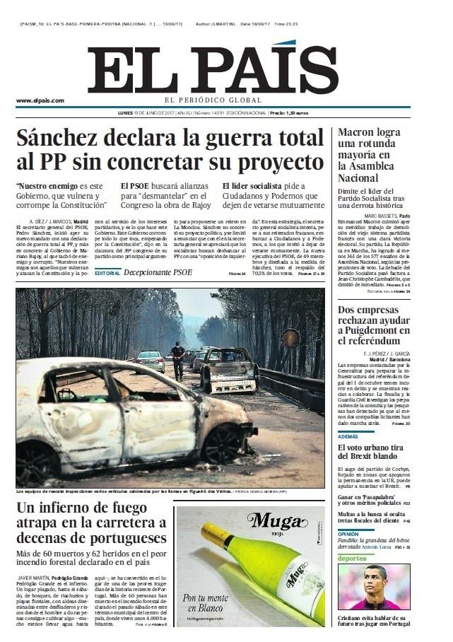 Portada El País del lunes 19 de junio | EL PAÍS ep portadapaislunes 19junio