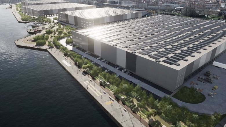 Simulación del parque logístico que proyecta el grupo belga VGP en los terrenos de La Naval de Sestao | VGP ep simulacion del parque logistico que proyecta el grupo belga vgp en los terrenos de la naval de
