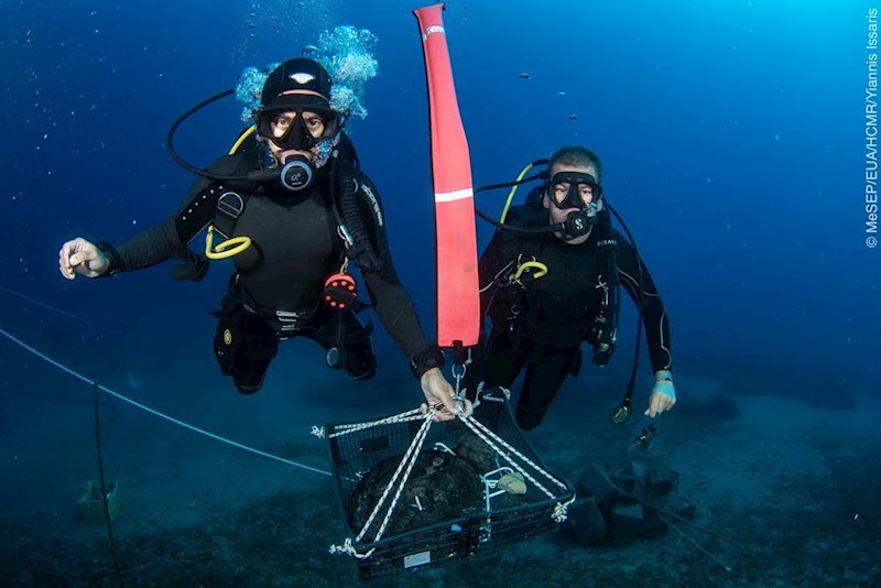 ep arqueologos marinos durante el rescate de objetos del mentor