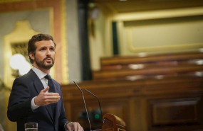 ep el lider del pp pablo casado interviene en el pleno del congreso que debate la tercera prorroga