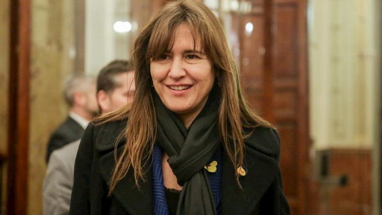 ep la portavoz de junts per catalunya en el congreso laura borrs en los pasillos de la camara baja