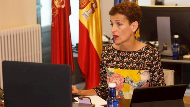 ep maria chivite participa en la videoconferencia de los presidentes autonomico con pedro sanchez