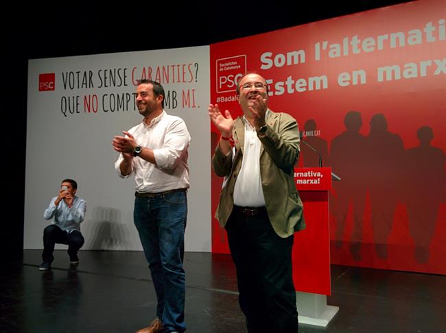 M.Iceta (PSC) junto a A.Pastor en un acto en Badalona | EUROPA PRESS ep miceta psc juntoapastorun actobadalona