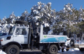 ep un vehiculo de movistar interviene para garantizar el servicio durante el plan de emergencia por