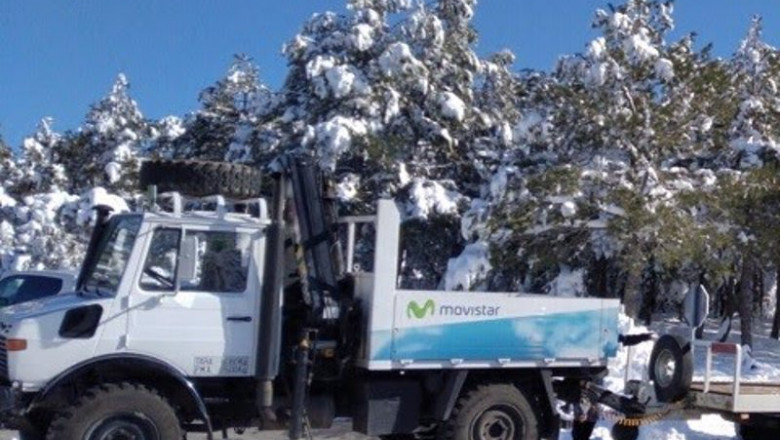 ep un vehiculo de movistar interviene para garantizar el servicio durante el plan de emergencia por