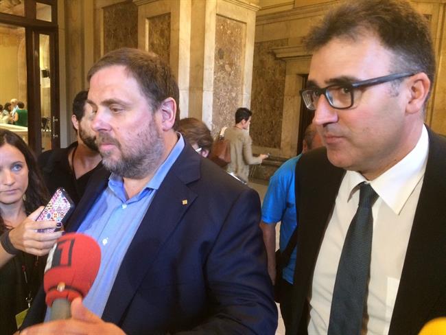 El vicepresidente O.Junqueras y el secretario de Hacienda L.Salvadó | EUROPA PRESS ep vicepresidente ojunquerassecretariohacienda lsalvado