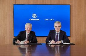 ep acuerdo entre caritas e inditex firmado el 14 de enero en la sede de inditex en arteixo a coruna