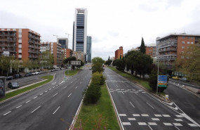 ep archivo   paseo de la castellana absolutamente vacio en las inmediaciones de plaza de castilla y