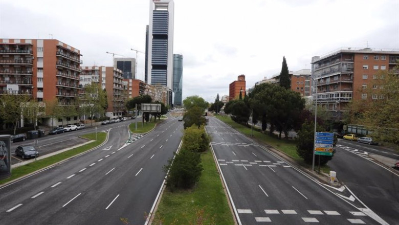 ep archivo   paseo de la castellana absolutamente vacio en las inmediaciones de plaza de castilla y