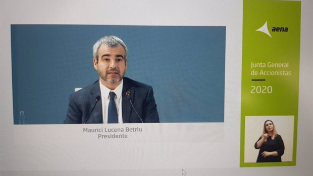 ep el presidente de aena en la reciente junta de accionistas de la compania