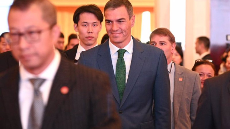 ep el presidente del gobierno de espana pedro sanchez a su llegada al encuentro empresarial