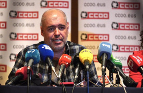 ep el secretario general de ccoo unai sordo comparece en una rueda de prensa durante la xix escuela