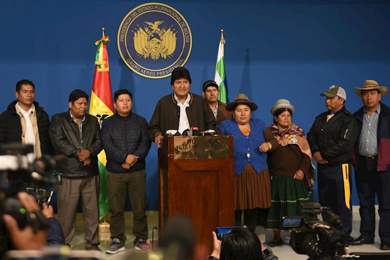 ep evo morales en rueda de prensa