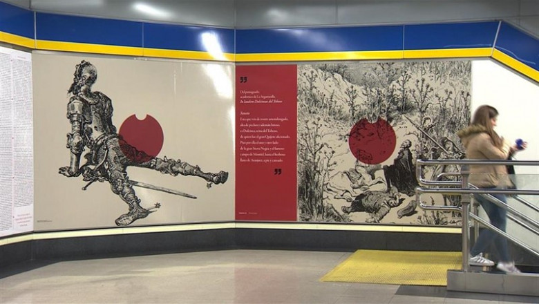 La estación de Metro de Plaza de España es decorada con el texto completo de El | EUROPA PRESS TV - EUROPA PRESS ep la estacionmetroplazaespanadecoradatexto completoel