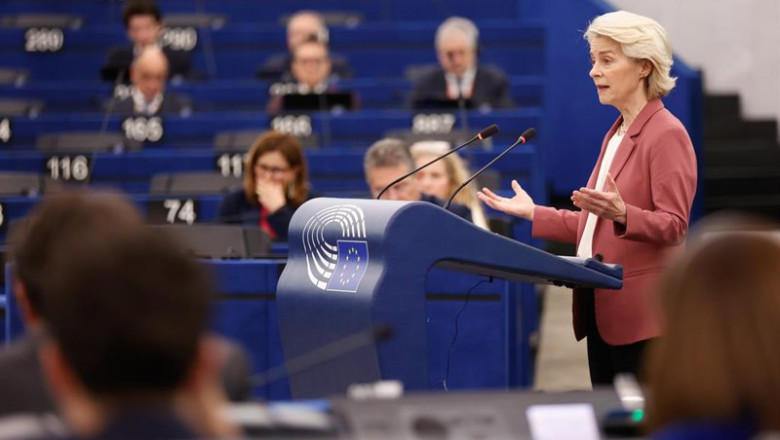 ep la presidenta de la comision europea ursula von der leyen ante el pleno del parlamento europeo