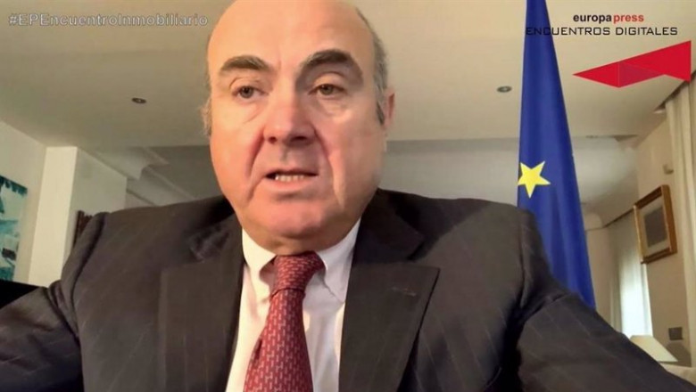 Luis de Guindos, vicepresidente del BCE interviene en el encuentro digital 'El sector inmobiliario tras la Covid-19', organizado por la Asociación de Propietarios de Viviendas en Alquiler (Asval) junto con Europa Press. | EP ep luis de guindos vicepresidente del bce interviene en el encuentro digital el sector inmobiliario