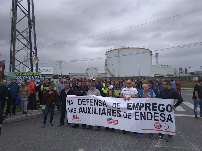 ep protesta de trabajadores en as pontes