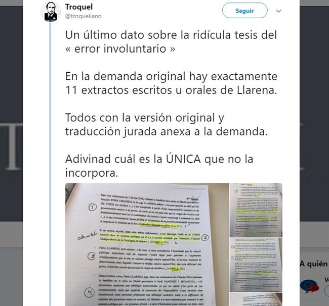 Tuitero denuncia manipulación en la demanda contra Llarena | TWITTER/EP ep tuitero denuncia manipulacionla demandallarena