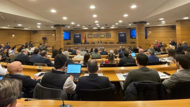 ep el presidente de uno francisco aranda durante el acto en la sede de la ceoe