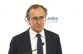 ep el presidente del pp vasco alfonso alonso durante su intervencion en rueda de prensa ante los