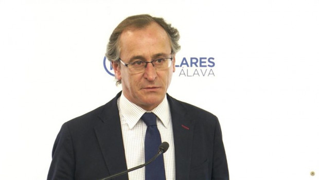 ep el presidente del pp vasco alfonso alonso durante su intervencion en rueda de prensa ante los