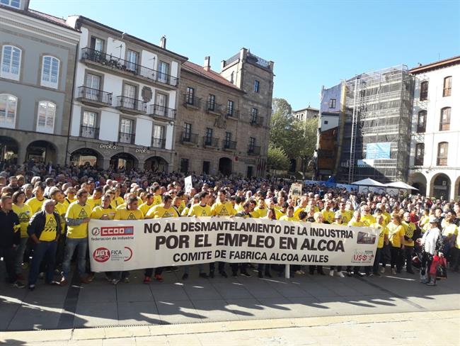 Manifestación trabajadores Alcoa Avilés | EUROPA PRESS ep manifestacion trabajadores alcoa aviles
