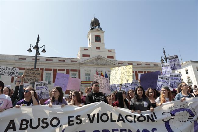 Manifestación en Madrid para protestar por la sentencia de La Manada | EUROPA PRESS ep manifestacionmadridprotestarla sentenciala manada