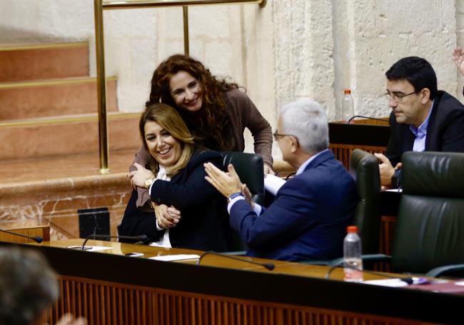 Susana Díaz, María Jesús Montero y Manuel Jiménez Barrios, hoy durante el Pleno | EUROPA PRESS ep susana diaz maria jesus monteromanuel jimenez barrios hoy durantepleno