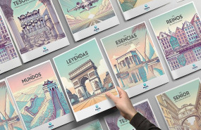 ep archivo   blank square photorealistic brochure mockup on light grey background