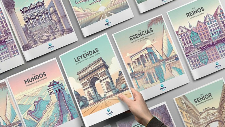 ep archivo   blank square photorealistic brochure mockup on light grey background