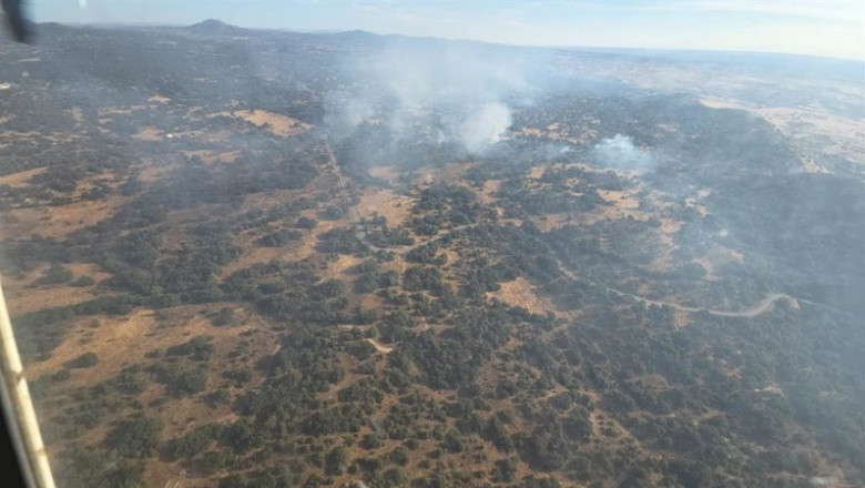 ep archivo   imagen aerea del incendio en almorox toledo