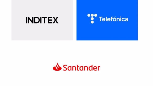 ep archivo   logos de inditex telefonica y santander