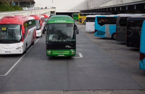 ep autobuses en la estacion sur de autobuses de mendez alvaro a 22 de marzo de 2024 en madrid