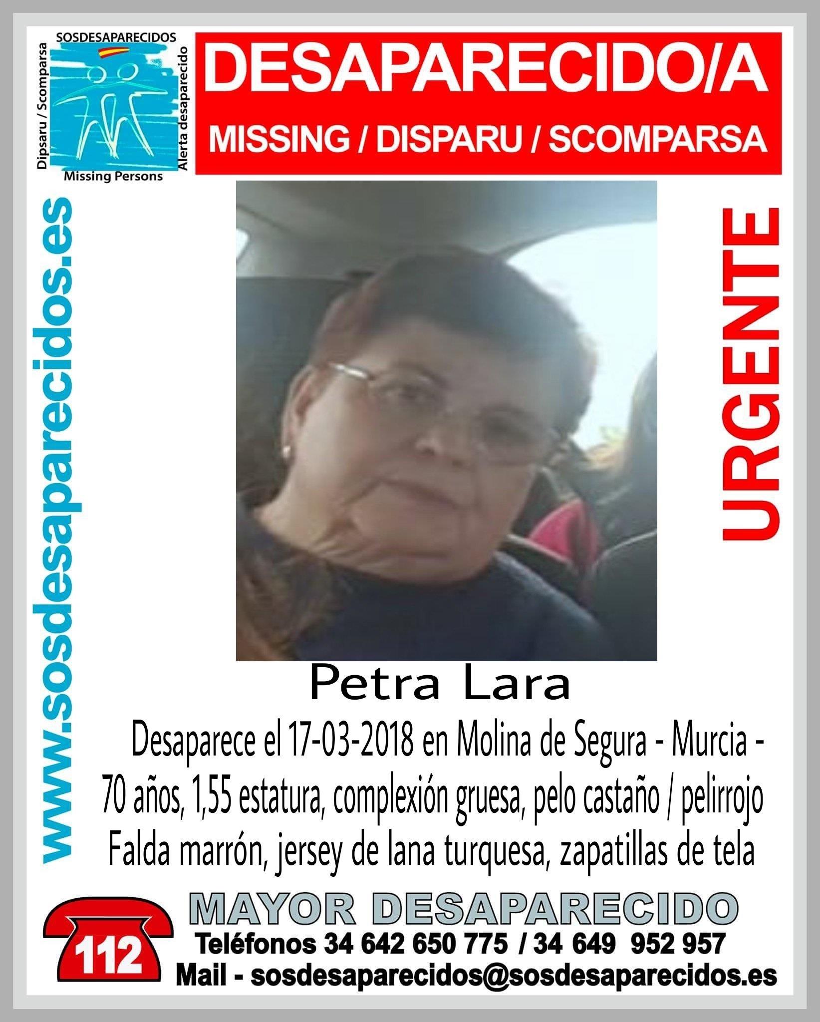 Buscan a una mujer de 72 años desaparecida en Molina de Segura | SOSDESAPARECIDOS ep buscanuna mujer72 anos desaparecidamolinasegura