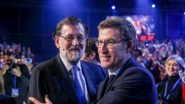 ep el expresidente del gobierno mariano rajoy con el presidente de galicia alberto nunez feijoo en