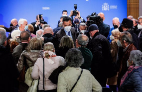 ep el presidente del gobierno pedro sanchez a su salida de un acto sobre pensiones mas justas este