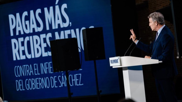 ep el presidente del partido popular alberto nunez feijoo durante el acto pagas mas recibes menos