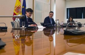 ep i-d el ministro de sanidad salvador illa y el presidente del gobierno pedro sanchez se reunen por