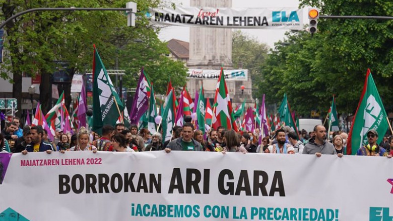 Manifestación de ELA con motivo del Primero de Mayo, este domingo en Bilbao | H. BILBAO-EUROPA PRESS ep manifestacion de ela con motivo del primero de mayo este domingo en bilbao
