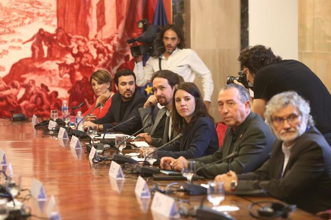 Pablo Iglesias en la reunión de la Mesa de partidos por la libertad | EUROPA PRESS ep pablo iglesiasla reunionla mesapartidosla libertad