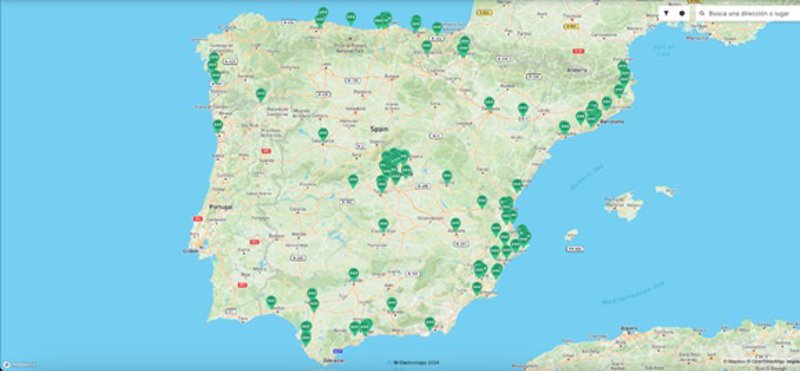ep puntos de recarga powerdot en la peninsula iberica