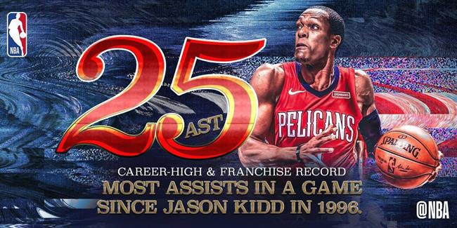 ep rajon rondo reparte 25 asistenciaslos pelicans
