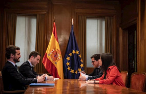ep reunion en el congreso de los diputados entre el presidente del pp pablo casado y la portavoz